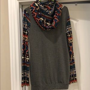 Large Aztec, Cowl neck Tunic